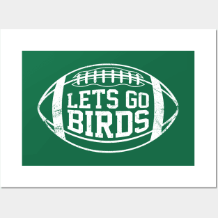 Lets Go Birds Retro Football - Kelly Green Posters and Art